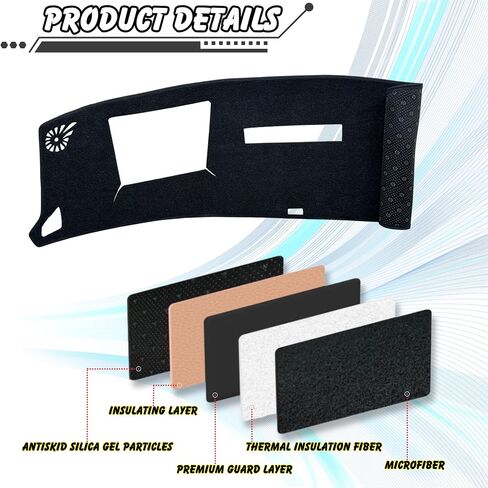 غلاف Dash Dash Non-slip Cover Cover Cover Cover Custom Cender Center Cover Cover Sunshield Protector Pad متوافق مع Nissan Ariya 2023 2024 2025 PAD (（with HUD）) in Kuwait