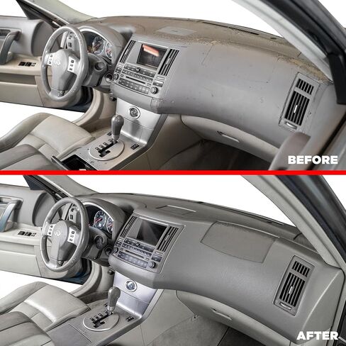 DashSkin Molded Plastic Dash Cover Cap Compatible with 2003-2005 FX35 & FX45 in Sandstone Taupe - Retains Tape Deck Access - Includes Two 4.7oz Tubes of Adhesive - Made in The USA in Kuwait