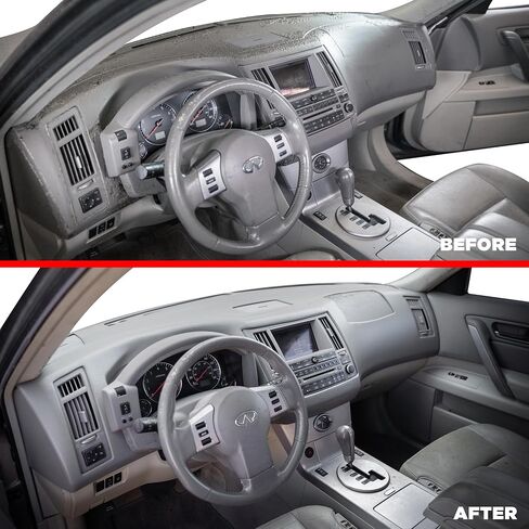 DashSkin Molded Plastic Dash Cover Cap Compatible with 2003-2005 FX35 & FX45 in Sandstone Taupe - Retains Tape Deck Access - Includes Two 4.7oz Tubes of Adhesive - Made in The USA in Kuwait