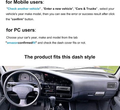 Dash Cover Mat Custom Fit for Toyota Land Cruiser Without Handle,Dashboard Cover Pad Cap Carpet Protector (Black) K253A in Saudi Arabia