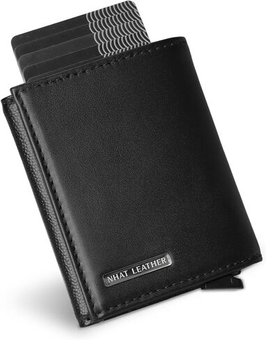 Pop Up Leather Wallet For Men (Grey & Navy) in Saudi Arabia