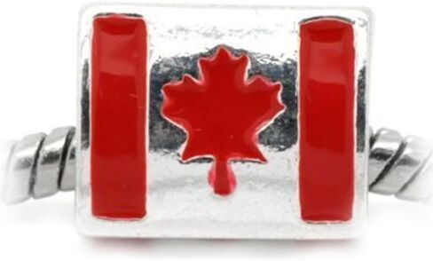 Sexy Sparkles Enamel Triangle Canada Flag Charm Spacer Bead for European Snake Chain Charm Bracelet in Saudi Arabia
