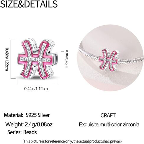 Micoo 925 Sterling Silver Zodiac Signs Charms يناسب أساور Pandora قلادة 5A كوكبة الزركونيا كوكبة سحر للنساء DIY هدية مجوهرات عيد ميلاد DIY in Kuwait