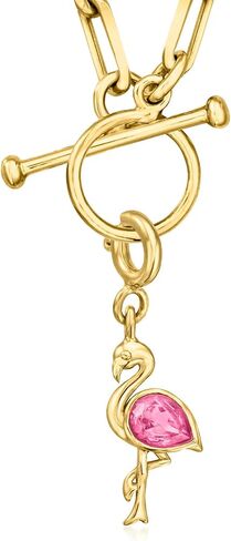 Ross-Simons 0.40 Carat Pink Topaz Flamingo Charm in 18kt Gold Over Sterling in Saudi Arabia