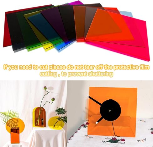 ألواح أكريليك بريق لقطع الليزر ونقش - 10pcs من 8 × 8 بوصات ، 1/8 "، سميكة ، 3 ملم أكريليك للعلامات ، علامات الحيوانات الأليفة ، ومواد الديكور الحرف DIY in Kuwait