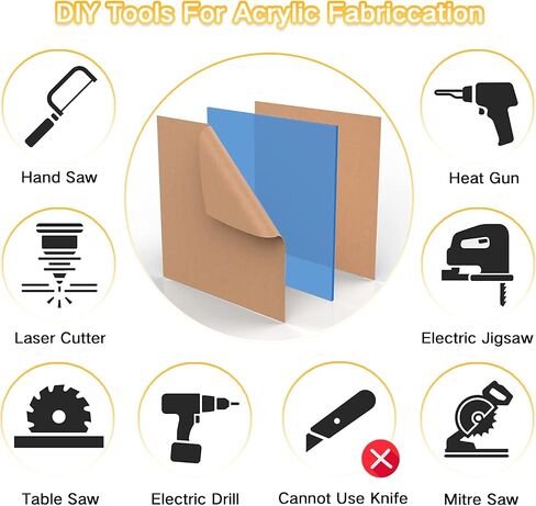 ألواح أكريليك بريق لقطع الليزر ونقش - 10pcs من 8 × 8 بوصات ، 1/8 "، سميكة ، 3 ملم أكريليك للعلامات ، علامات الحيوانات الأليفة ، ومواد الديكور الحرف DIY in Kuwait