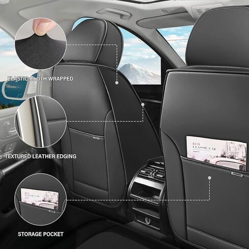 Car Seat Covers Fit for Mercedes-Benz GLK-Class 2010-2015,Waterproof Napa Leather Seat Cushion,Soft and Breathable Auto Vehicle Interior Covers,Standard(Front Set) Black&Coffee in Saudi Arabia