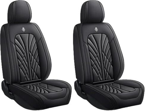 Breathable Nappa Leather Car Seat Covers Universal Fit for Sedan SUV Auto Vehicle Seat Protector Cushions (Full Set 5 Seats,Black) in Kuwait