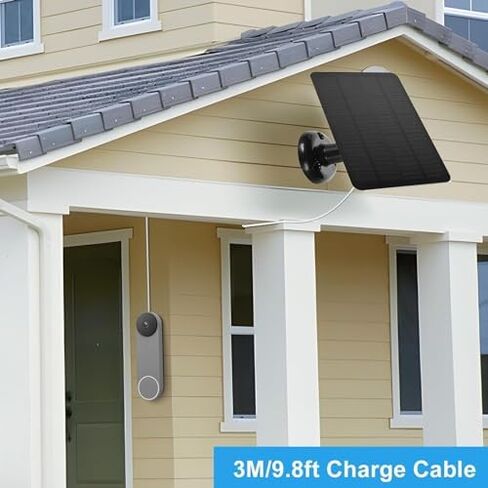 Solar Panel for Ring Doorbell, 10W Solar Panel Camera Charger Compatible with Ring Battery Video Doorbell 2 3 3 Plus 4Plus, for Google Nest (CSP4W-O-W) in Saudi Arabia