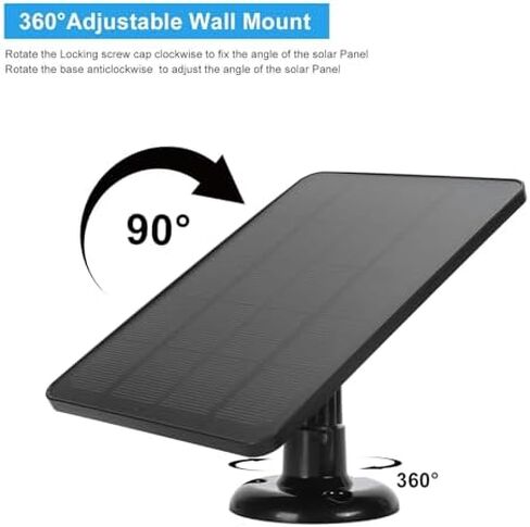 Solar Panel for Ring Doorbell, 10W Solar Panel Camera Charger Compatible with Ring Battery Video Doorbell 2 3 3 Plus 4Plus, for Google Nest (CSP4W-O-W) in Saudi Arabia