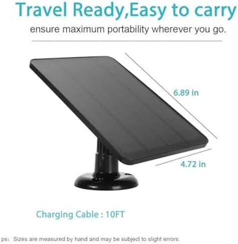 Solar Panel for Ring Doorbell, 10W Solar Panel Camera Charger Compatible with Ring Battery Video Doorbell 2 3 3 Plus 4Plus, for Google Nest (CSP4W-O-W) in Saudi Arabia