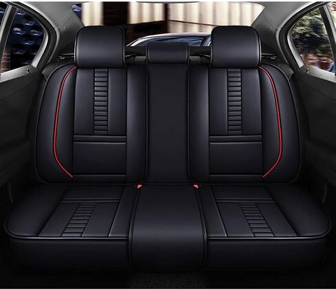 Car Seat Covers for Honda Civic Accord CRV HRV Pilot 2005-2025,Premium Leather Waterproof Easy Install (5 Pieces with Pillows, Black) in Saudi Arabia