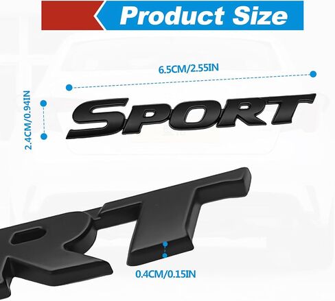 1PCS 3D Sport Sticker ، STRUNK SIDE FENDER الخلفية الخلفية للسيارة التزيين الخارجي الملحقات ، ملصقات شارة السيارات المعدنية ثلاثية الأبعاد ، لجميع سيارات شاحنة السيارات سيارات الدفع الرباعي (أسود) in Saudi Arabia