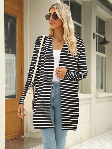 Hount Women's Lightweight Open Front Cardigans غير رسمية طويلة الأكمام من كارديجان مع جيوب in Kuwait