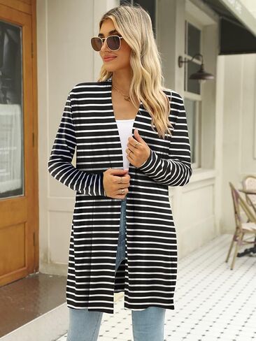 Hount Women's Lightweight Open Front Cardigans غير رسمية طويلة الأكمام من كارديجان مع جيوب in Kuwait