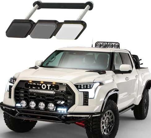 ijuicy 1 pc trd tri-color grille decor emblem ، emblem armame ، accority car truck label accoration ، متوافقة مع Tacoma 4runner Tundra sequoia Rav4 Highlander (Black American Flag) in Kuwait