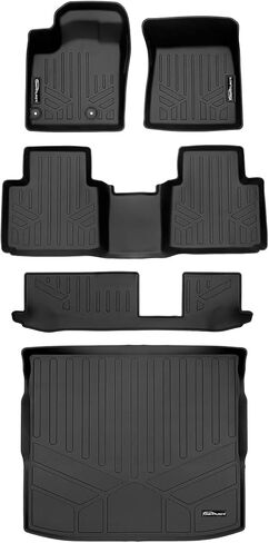 Smartliner مخصص Fit Floor Mats 3 صفوف وبطانة شحن خلف مجموعة الصف الثاني متوافق مع 2022-2025 Mitsubishi Outlander in Saudi Arabia