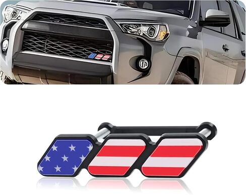 ijuicy 1 pc trd tri-color grille decor emblem ، emblem armame ، accority car truck label accoration ، متوافقة مع Tacoma 4runner Tundra sequoia Rav4 Highlander (Black American Flag) in Saudi Arabia