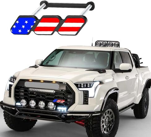 ijuicy 1 pc trd tri-color grille decor emblem ، emblem armame ، accority car truck label accoration ، متوافقة مع Tacoma 4runner Tundra sequoia Rav4 Highlander (Black American Flag) in Saudi Arabia