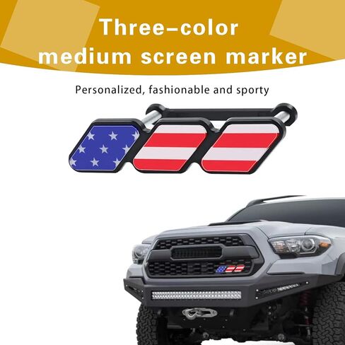 ijuicy 1 pc trd tri-color grille decor emblem ، emblem armame ، accority car truck label accoration ، متوافقة مع Tacoma 4runner Tundra sequoia Rav4 Highlander (Black American Flag) in Saudi Arabia