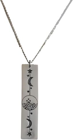 Velaris Night Court Necklace,Velaris Bookish Jewelry,Feyre Necklace,Starry Night Mountain Pendant,Sun and Moon Personalized Bar Necklace,Acotar Gifts,Jewellery For Women in Saudi Arabia