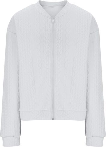 zip up sweatshirt women cable متماسكة الأكمام الطويلة كارديجان مفتوحة السترة الخارجية غير الرسمية ملابس خارجية مع جيوب in Kuwait