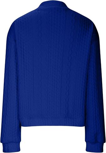 zip up sweatshirt women cable متماسكة الأكمام الطويلة كارديجان مفتوحة السترة الخارجية غير الرسمية ملابس خارجية مع جيوب in Kuwait