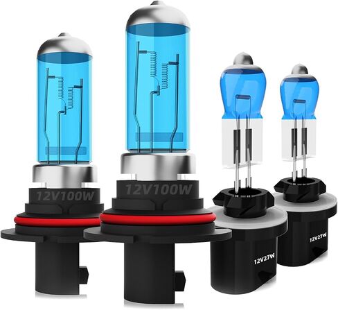 Headlight Bulbs Fit For Ford Mustang 1994-2004, 9007 High Low Dual Beam 880 Fog Lights Combo, Super Bright 5500K White Light High Performance Halogen Light Bulbs, 4PCS in Kuwait