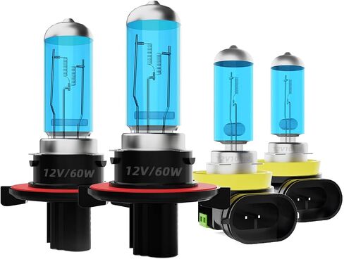 Headlight Bulbs Fit For Ford Mustang 1994-2004, 9007 High Low Dual Beam 880 Fog Lights Combo, Super Bright 5500K White Light High Performance Halogen Light Bulbs, 4PCS in Kuwait