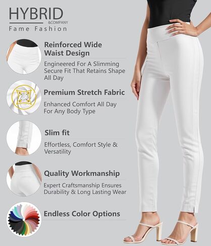 Hybrid & Company Women's Premium Comfort Pants Ultra Stretch Tailored Fit Office Trousers in Kuwait