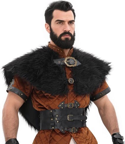 Kuoin Medieval Faux Fur Fur Twhaw Shawr ، Renaissance Costume LARP in Saudi Arabia