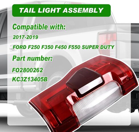 Tail Rear Lights W/Blind Spot Module Halogen Compatible with Ford F250 F350 Super Duty 2017 2018 2019 Brake Taillights Lamp Assembly Right Passenger Side Replace KC3Z13404C in Kuwait
