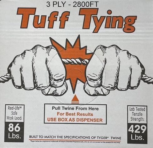 SGT KNOTS Tuff Tying Twine - Polypropylene, UV, Moisture and Chemical Protection Twine for Commercial Bundling, Packaging (3 ply - 2800ft, White) in Kuwait