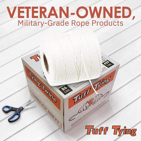 SGT KNOTS Tuff Tying Twine - Polypropylene, UV, Moisture and Chemical Protection Twine for Commercial Bundling, Packaging (3 ply - 2800ft, White) in Kuwait