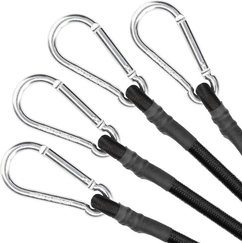 Zhoubin 18 بوصة الحبال الأسود مع السنانير carabiner ، 2pcs in Kuwait