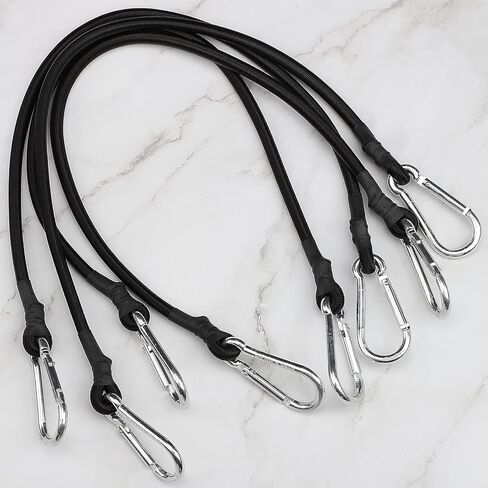 Zhoubin 18 بوصة الحبال الأسود مع السنانير carabiner ، 2pcs in Kuwait