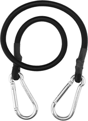 Zhoubin 18 بوصة الحبال الأسود مع السنانير carabiner ، 2pcs in Kuwait