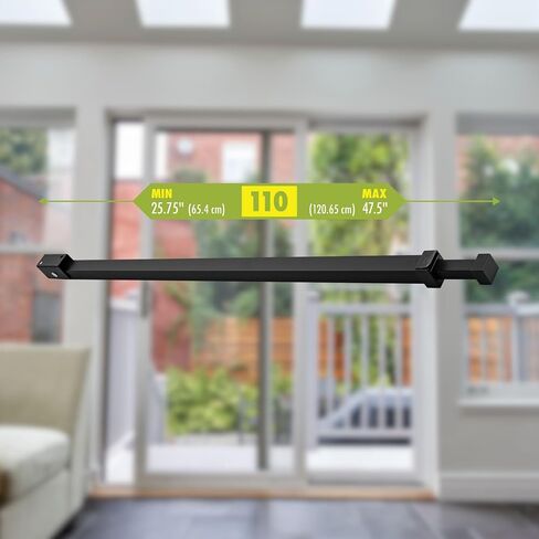 Ideal Security Sliding Door Security Bar with Childproof Lock, Adjustable, for Patio Doors and Sliding Glass Doors (25.75-47.5 Inches) in Saudi Arabia