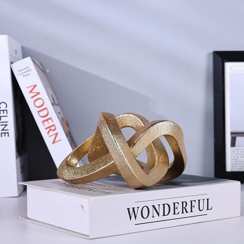 DOVDOV Orange Infinity Knot Decorative Sculpture, Orange dividers Decorative Aesthetics, Room Living Room tv Cabinet Office Cabinet Coffee Table Above Decorative Ornament Irregular Knot Decor. in Kuwait