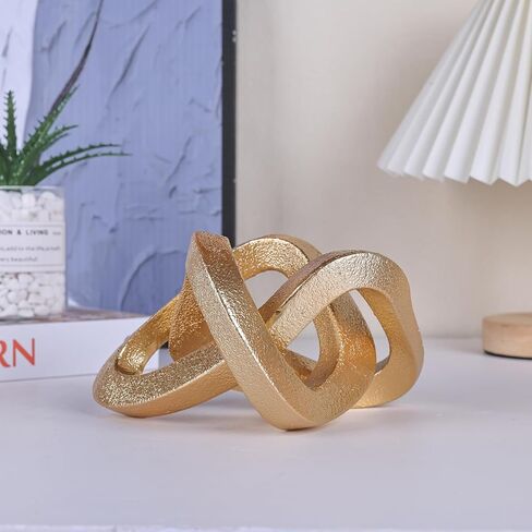 DOVDOV Orange Infinity Knot Decorative Sculpture, Orange dividers Decorative Aesthetics, Room Living Room tv Cabinet Office Cabinet Coffee Table Above Decorative Ornament Irregular Knot Decor. in Kuwait