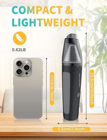 PATO Cordless Handheld Vacuum Cleaner, Mini Car Vacuum with Powerful Suction, Portable Dust Collector.White. in Saudi Arabia