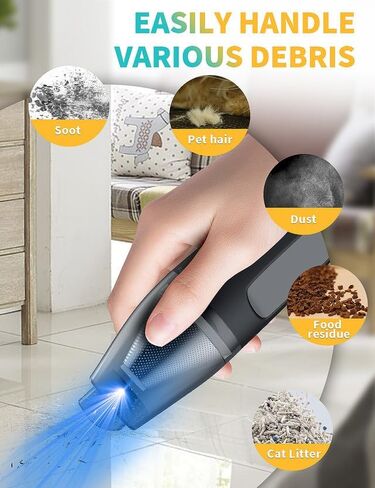 PATO Cordless Handheld Vacuum Cleaner, Mini Car Vacuum with Powerful Suction, Portable Dust Collector.White. in Saudi Arabia