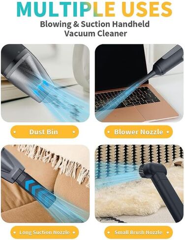 PATO Cordless Handheld Vacuum Cleaner, Mini Car Vacuum with Powerful Suction, Portable Dust Collector.White. in Saudi Arabia