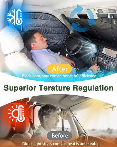 Insulated Blackout Van Window Covers Fit for RAM Promaster 1500 2500 3500 2014-2025, Magnetic Van Front Door Side Window Shades (Pair) - Gray in Kuwait