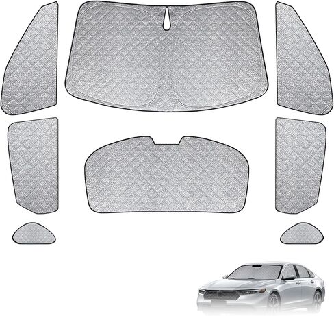 Windshield Sun Shade Custom Fit for 2021-2025 Nissan Rogue, Foldable Sunshade Windshield+Side Window Shade Cover Privacy Protection Keeps Car Cool in Kuwait