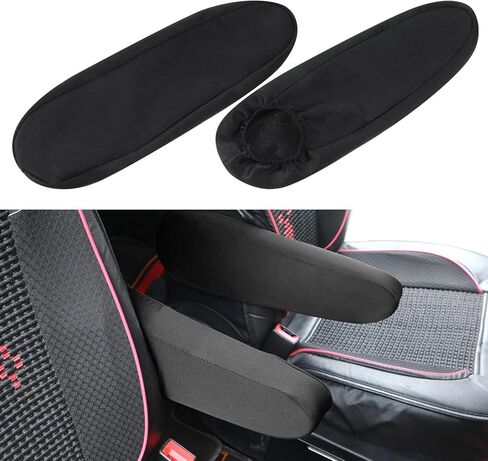 2 Pcs Car Front Seat Armrest Covers, Universal Size Car Seat Arm Rest Cover Replacement, Black Elastic Fabric Auto Seat Armrest Protectors, Car Interior Accessories in Kuwait