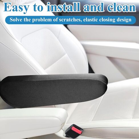 2 Pcs Car Front Seat Armrest Covers, Universal Size Car Seat Arm Rest Cover Replacement, Black Elastic Fabric Auto Seat Armrest Protectors, Car Interior Accessories in Kuwait