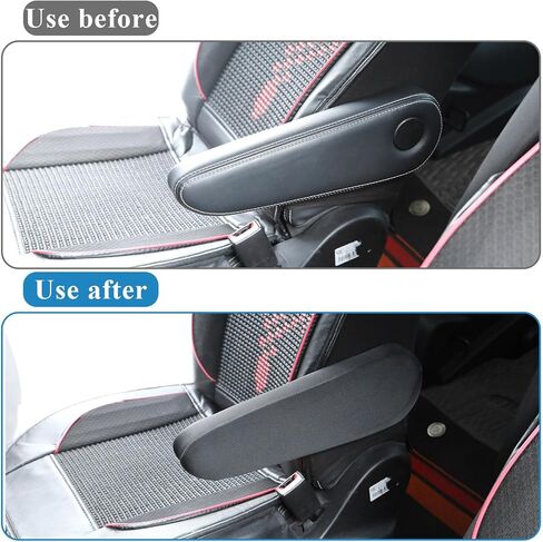 2 Pcs Car Front Seat Armrest Covers, Universal Size Car Seat Arm Rest Cover Replacement, Black Elastic Fabric Auto Seat Armrest Protectors, Car Interior Accessories in Kuwait