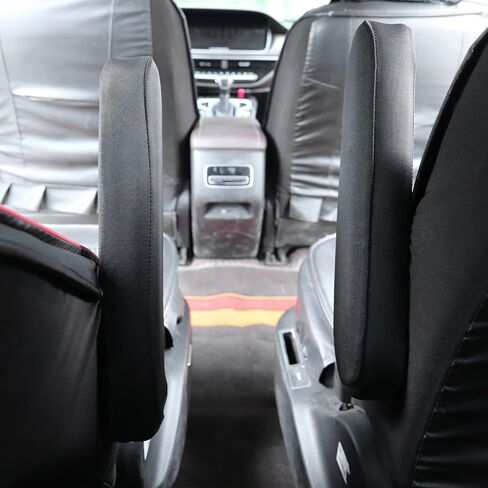 2 Pcs Car Front Seat Armrest Covers, Universal Size Car Seat Arm Rest Cover Replacement, Black Elastic Fabric Auto Seat Armrest Protectors, Car Interior Accessories in Kuwait