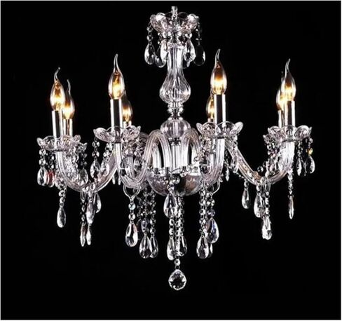 حديثة أنيقة الشفافة الشفافة chaners متعددة الأسلحة الأسلحة الأوروبية اختياري s de cristal chaner LED بدون مصباح الجدار الظل E14 ، chaners LED (5 أذرع) in Saudi Arabia